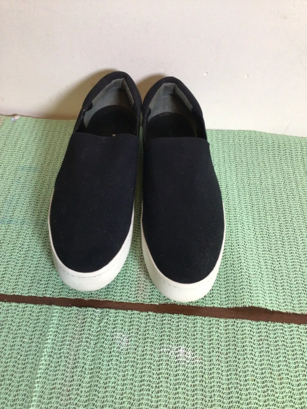 Vince fabric and rubber sole slip on platform shoes SZ US 12M /Euro 43